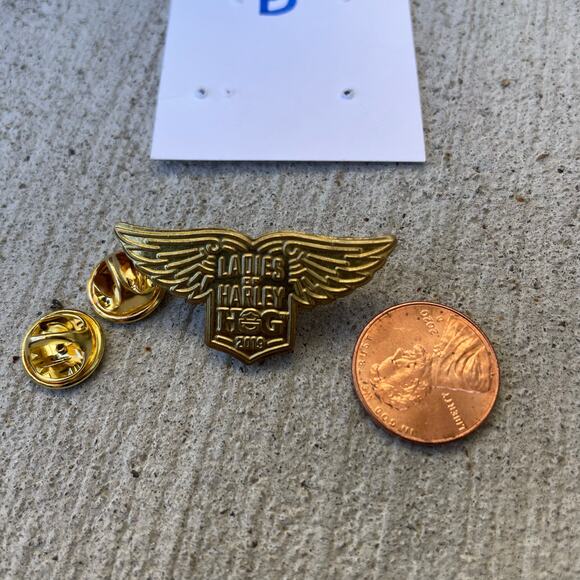 2019 Ladies HOG Harley Davidson Motorcycle Owners Pin Rocker Badge Wings LOH - Picture 7 of 7